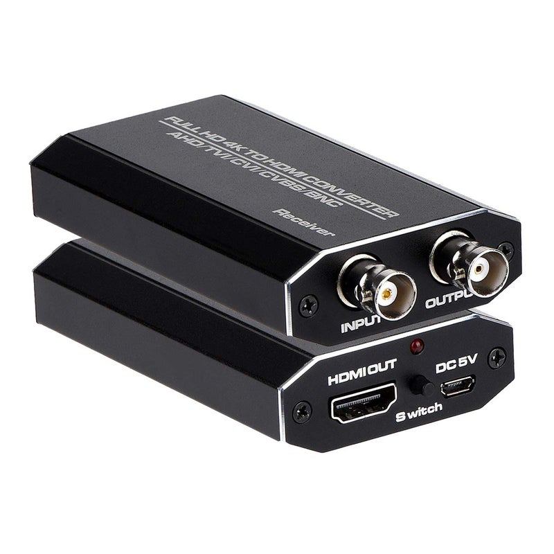 Wonlyus TVI/CVI/AHD to HDMI Converter, Full HD 4K 720P/ 1080P/ 3MP/ 4MP/ 5MP/ 8MP BNC to HDMI Video Adapter for Monitor HDTV DVRs - Image 1